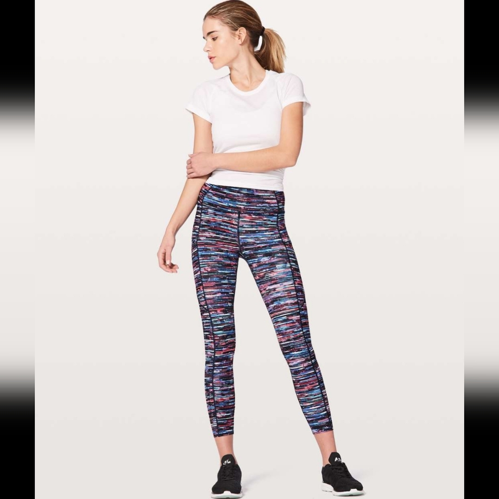 Lululemon Fast Free 7/8 Tight II Nulux 25", Peony Multi, Size 4